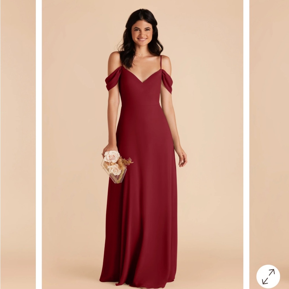 Birdy Grey Burgundy Off-Shoulder Maxi Dress